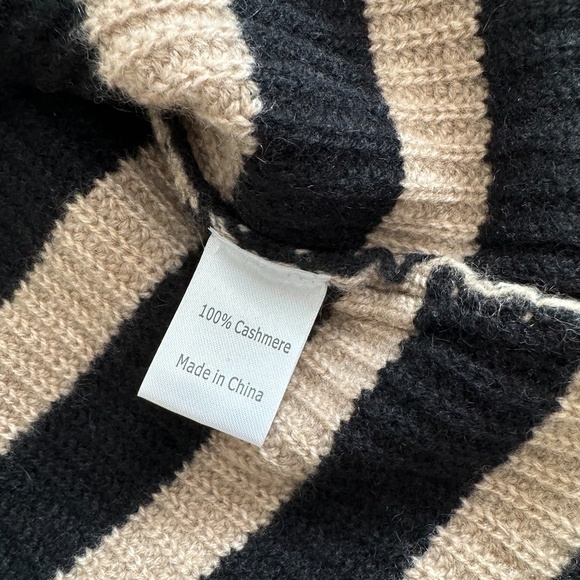 La Ligne Mini Striped Toujours Sweater - Black/Camel Size Small - Picture 7 of 7